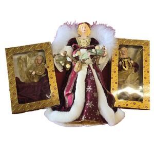 Dillard's Trimmings 16 Porcelain Angel Tree Topper Centerpiece & Angel Ornaments